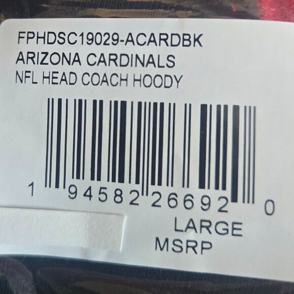 Mitchell & Ness Arizona Cardinals NFL Head Coach Pullover Hoodie Large - Picture 8 of 8